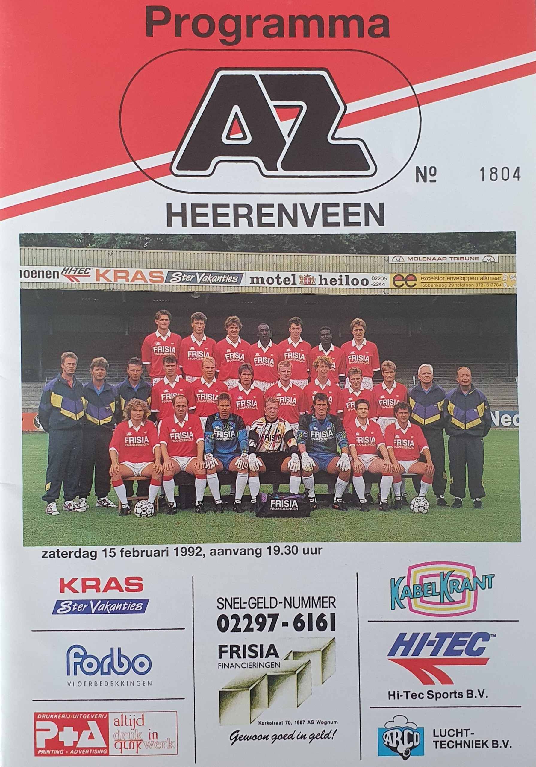 AZ Programma 15-feb-1992 Heerenveen